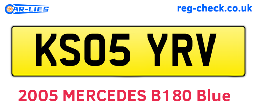 KS05YRV are the vehicle registration plates.