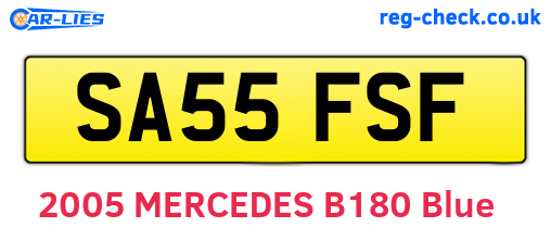 SA55FSF are the vehicle registration plates.