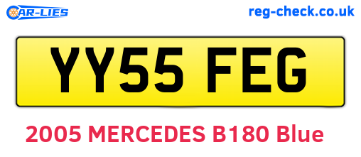 YY55FEG are the vehicle registration plates.