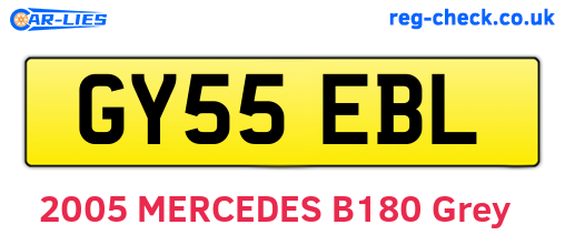 GY55EBL are the vehicle registration plates.
