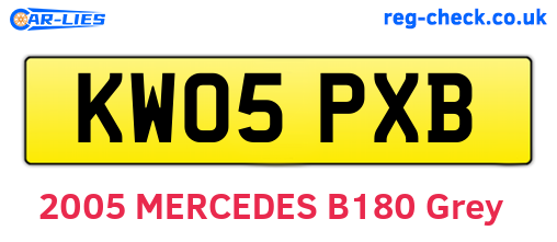 KW05PXB are the vehicle registration plates.