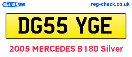 DG55YGE are the vehicle registration plates.