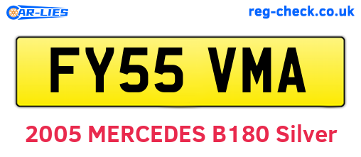 FY55VMA are the vehicle registration plates.