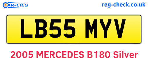 LB55MYV are the vehicle registration plates.