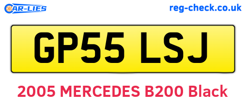 GP55LSJ are the vehicle registration plates.