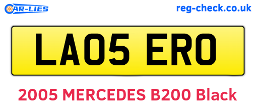 LA05ERO are the vehicle registration plates.