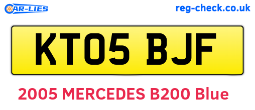 KT05BJF are the vehicle registration plates.