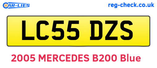 LC55DZS are the vehicle registration plates.