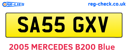 SA55GXV are the vehicle registration plates.