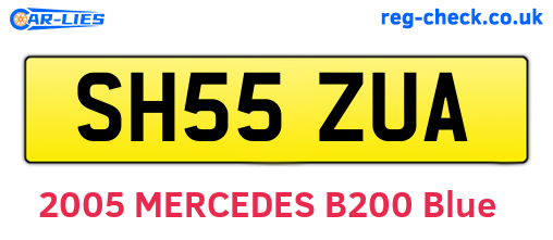 SH55ZUA are the vehicle registration plates.