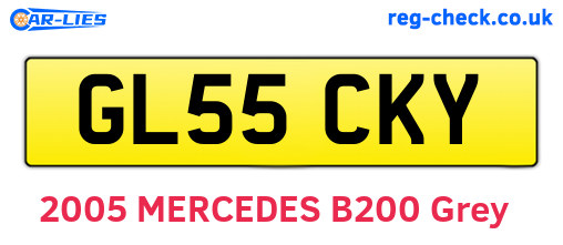 GL55CKY are the vehicle registration plates.