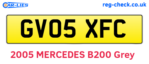 GV05XFC are the vehicle registration plates.