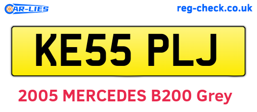 KE55PLJ are the vehicle registration plates.