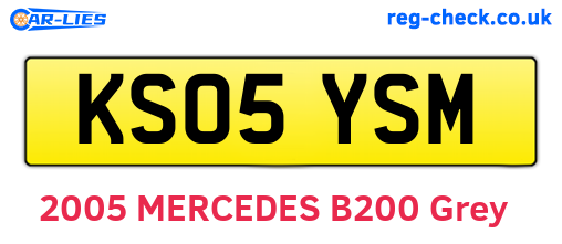 KS05YSM are the vehicle registration plates.