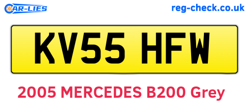 KV55HFW are the vehicle registration plates.