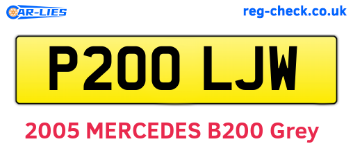 P200LJW are the vehicle registration plates.