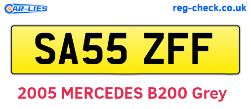 SA55ZFF are the vehicle registration plates.