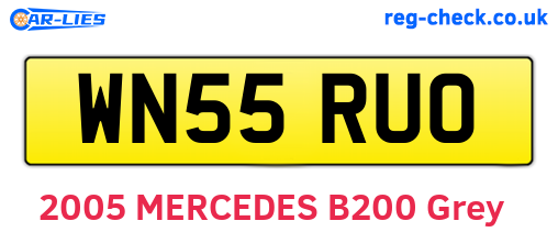 WN55RUO are the vehicle registration plates.