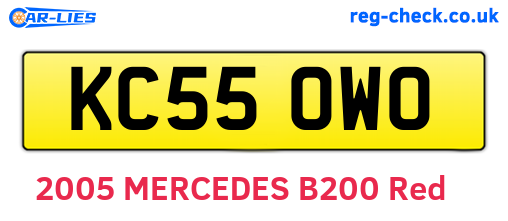 KC55OWO are the vehicle registration plates.