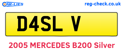 D4SLV are the vehicle registration plates.