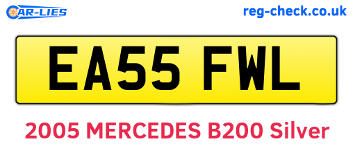 EA55FWL are the vehicle registration plates.
