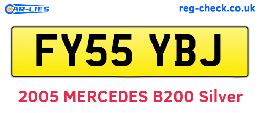 FY55YBJ are the vehicle registration plates.