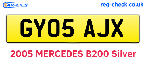 GY05AJX are the vehicle registration plates.