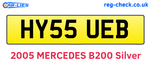 HY55UEB are the vehicle registration plates.