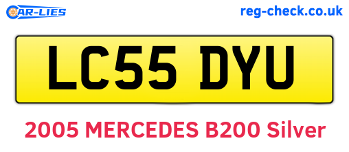 LC55DYU are the vehicle registration plates.