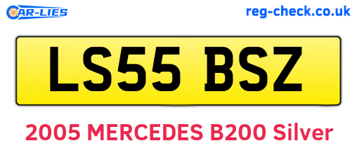 LS55BSZ are the vehicle registration plates.