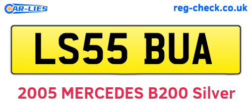 LS55BUA are the vehicle registration plates.