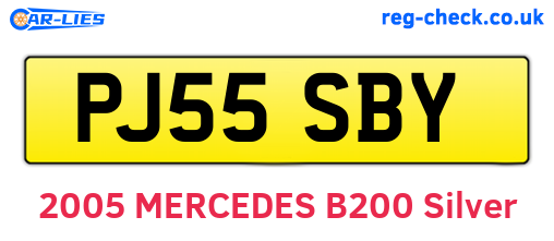 PJ55SBY are the vehicle registration plates.