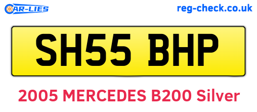 SH55BHP are the vehicle registration plates.