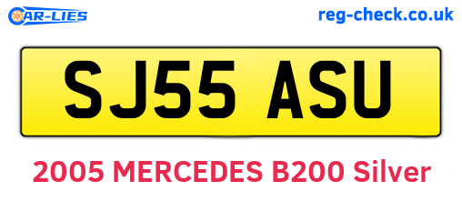 SJ55ASU are the vehicle registration plates.