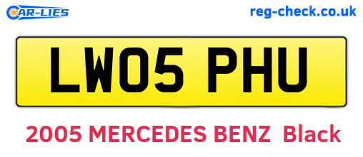 LW05PHU are the vehicle registration plates.