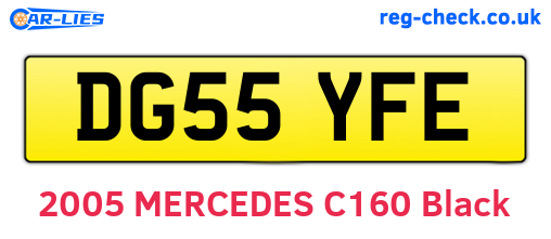 DG55YFE are the vehicle registration plates.