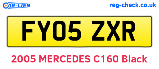 FY05ZXR are the vehicle registration plates.