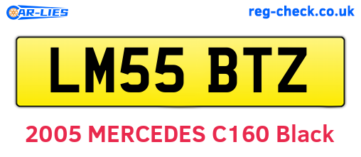 LM55BTZ are the vehicle registration plates.