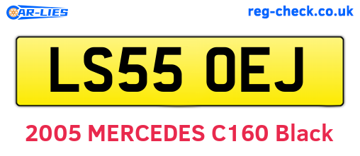 LS55OEJ are the vehicle registration plates.