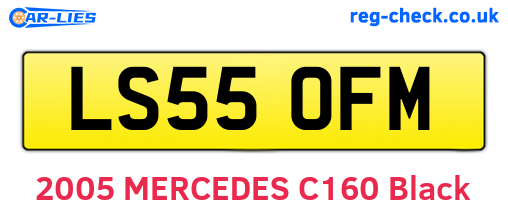 LS55OFM are the vehicle registration plates.