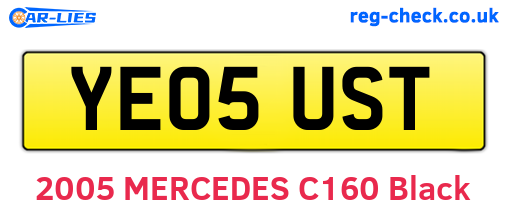 YE05UST are the vehicle registration plates.