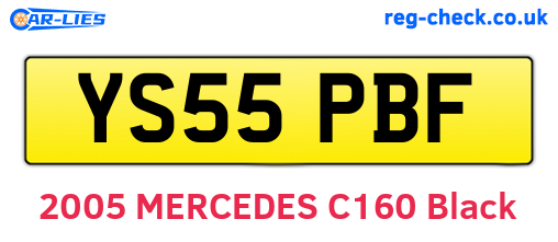 YS55PBF are the vehicle registration plates.