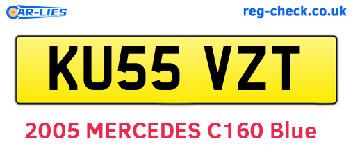 KU55VZT are the vehicle registration plates.
