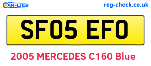 SF05EFO are the vehicle registration plates.