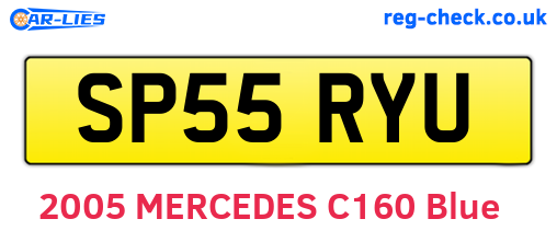 SP55RYU are the vehicle registration plates.