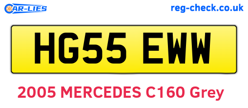 HG55EWW are the vehicle registration plates.