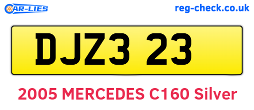 DJZ323 are the vehicle registration plates.