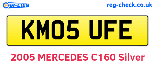 KM05UFE are the vehicle registration plates.