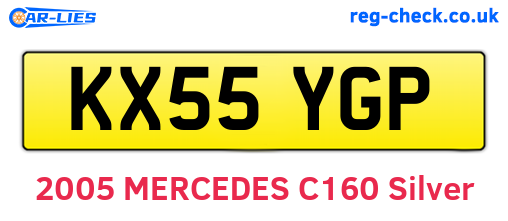 KX55YGP are the vehicle registration plates.