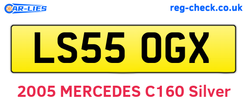 LS55OGX are the vehicle registration plates.